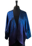 Silk Charmeuse One of a Kind Kimono Jacket with Free Hand Drawn Irises - COMMISSIONS AVAILABLE!