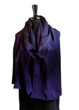 22x90 Original, One of a Kind Hand Painted Deep Purple Oriana Elegance Shawl