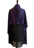 22x90 Original, One of a Kind Hand Painted Deep Purple Oriana Elegance Shawl