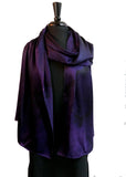 22x90 Original, One of a Kind Hand Painted Deep Purple Oriana Elegance Shawl