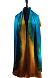 22" x 90"  Original, One of a Kind Hand Painted Darcy Rappahannock River Multi Colored Shawl