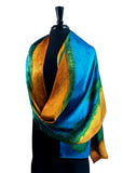 22" x 90"  Original, One of a Kind Hand Painted Darcy Rappahannock River Multi Colored Shawl