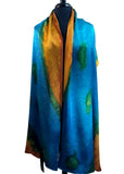 22" x 90"  Original, One of a Kind Hand Painted Darcy Rappahannock River Multi Colored Shawl