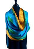 22" x 90"  Original, One of a Kind Hand Painted Darcy Rappahannock River Multi Colored Shawl