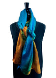 22" x 90"  Original, One of a Kind Hand Painted Darcy Rappahannock River Multi Colored Shawl