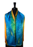 11 x 60 Silk Charmeuse Hand Painted Scarf in the Darcy Rappahannock River Series