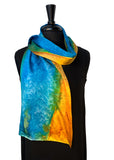 11 x 60 Silk Charmeuse Hand Painted Scarf in the Darcy Rappahannock River Series