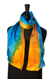 11 x 60 Silk Charmeuse Hand Painted Scarf in the Darcy Rappahannock River Series