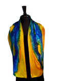 11 x 60 Silk Charmeuse Hand Painted Scarf in the Darcy Rappahannock River Series