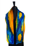 11 x 60 Silk Charmeuse Hand Painted Scarf in the Darcy Rappahannock River Series