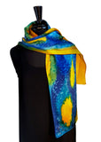 11 x 60 Silk Charmeuse Hand Painted Scarf in the Darcy Rappahannock River Series