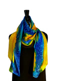 11 x 60 Silk Charmeuse Hand Painted Scarf in the Darcy Rappahannock River Series
