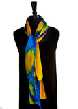11 x 60 Silk Charmeuse Hand Painted Scarf in the Darcy Rappahannock River Series