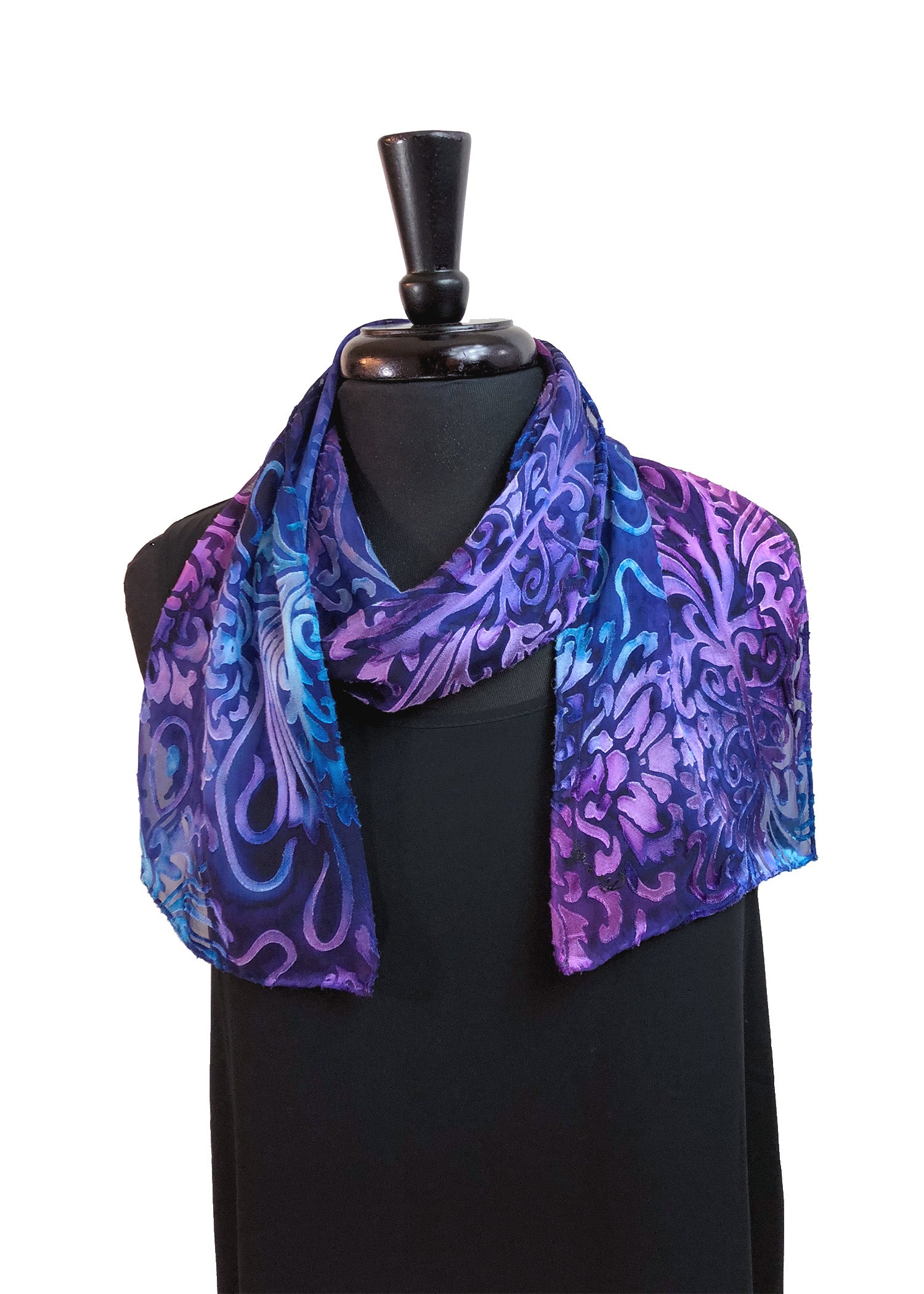 Original design LIMITED EDITION silk/viscose devoré scarf hotsell in purple & magenta