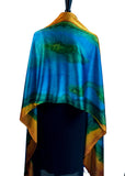 22" x 90"  Original, One of a Kind Hand Painted Darcy Rappahannock River Multi Colored Shawl